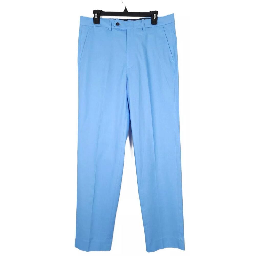 Nautica Mens Modern Fit 2 Piece Suit 36R 30x32 Light Blue Stretch Linen Cotton - Picture 7 of 10